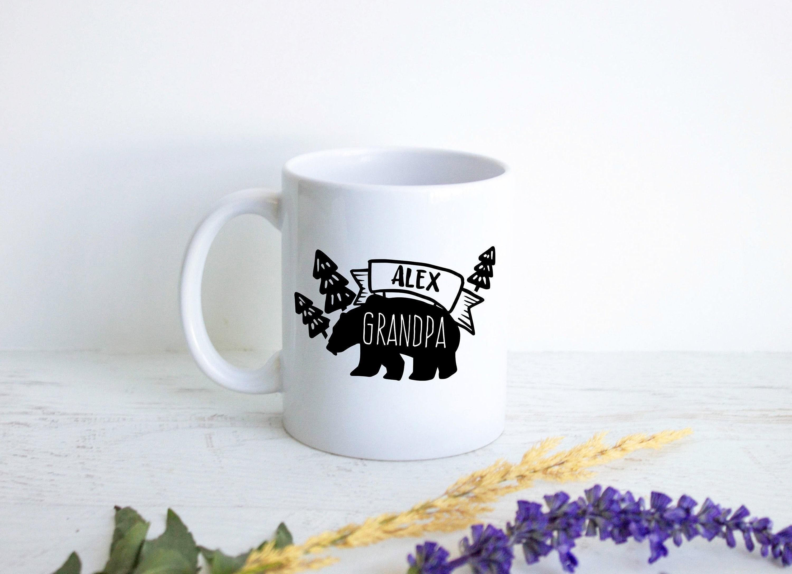 Personalized Grandpa Bear Name - White Ceramic Mug