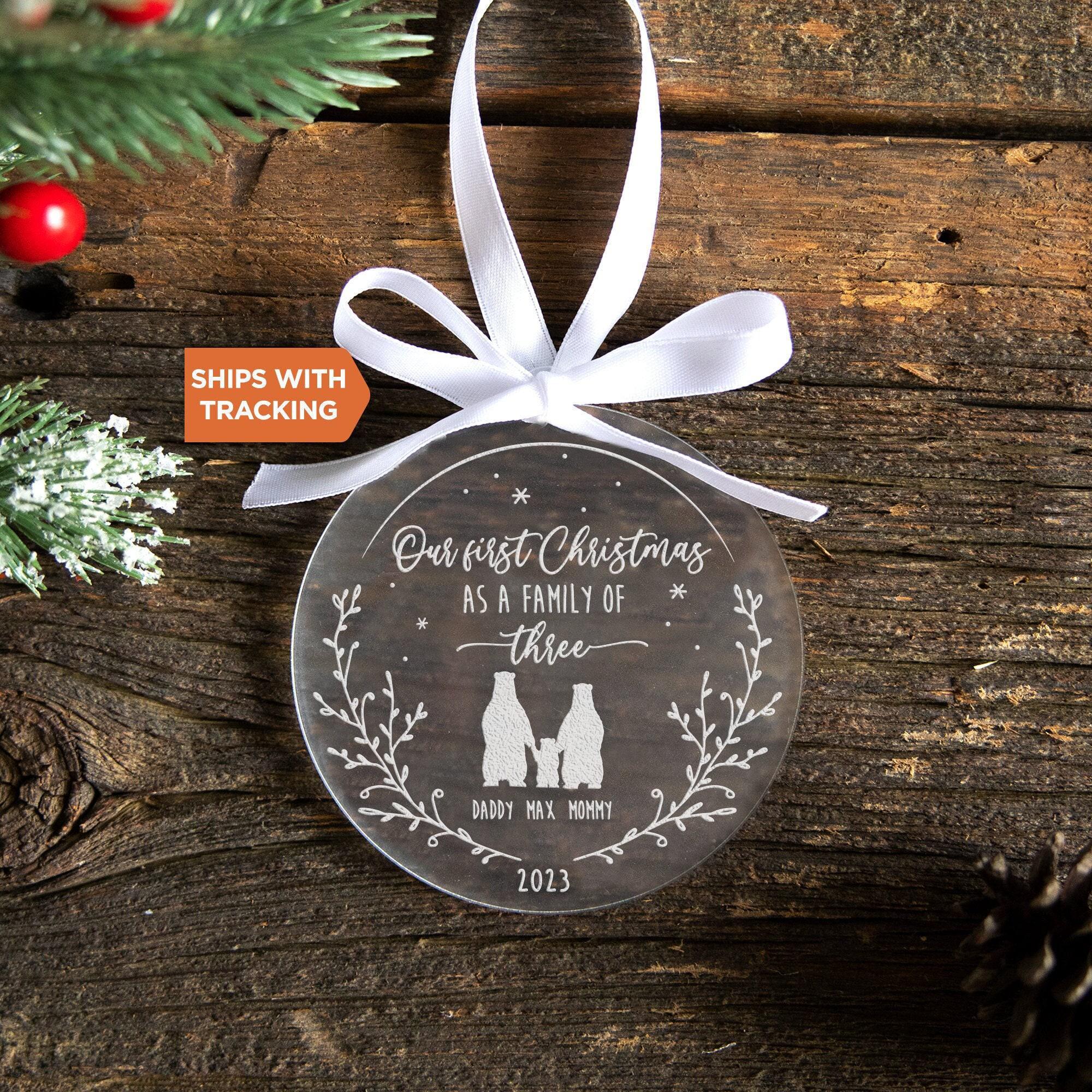 Family of Three Christmas Ornament