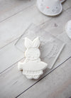 Easter Girl Bunny With Carrot - Acrylic Fondant Embosser With Optional Cutter