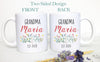 Wildflower Personalized Grandma Name EST - White Ceramic Mug