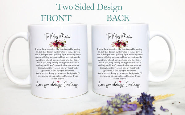 To Mom With Heartfelt Custom Message - White Ceramic Mug