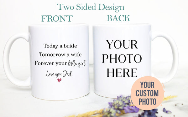Wedding Gift For Dad Custom Photo - White Ceramic Mug