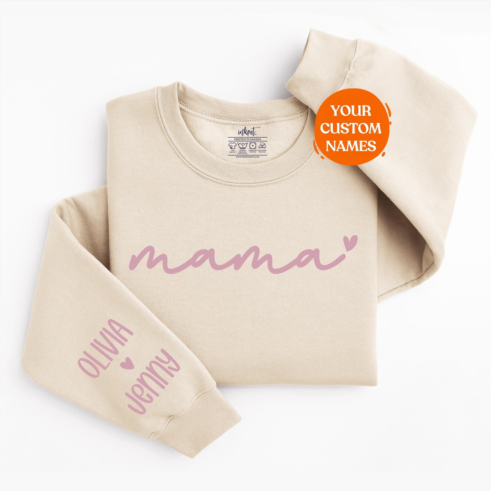 Mama Sweatshirt With Custom Names | Custom Mom Sweater, Mother's Day Gift, Mother's Day Gift Ideas, New Mom Outfit, Mom Birthday Gift