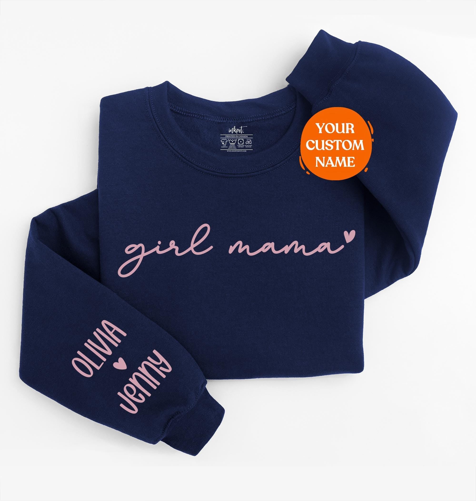 Girl Mama Sweatshirt With Custom Names | Girl Mom Sweater, Mother's Day Gift, Mother's Day Gift Ideas,New Mom Outfit,Mom Birthday Gift