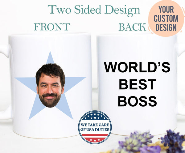 The Office - Custom Photo Star Face World's Best Boss Mug