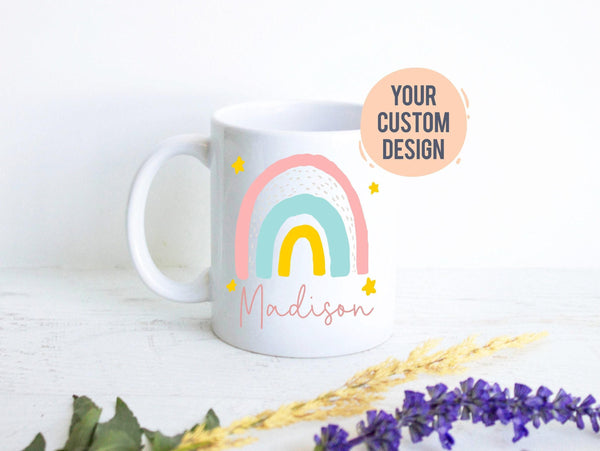 Personalized Name Pastel Rainbow - White Ceramic Mug