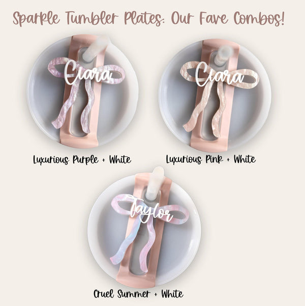 Personalized Bow Tumbler Name Plate Quencher H2.0