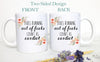 Does Running Out Of Fucks Count as Cardio Peach Floral Mug - White Ceramic Mug