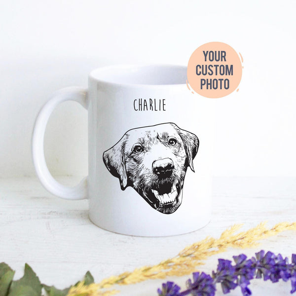 Personalized Pet Face Mug | Dog Lovers Gift, Custom Pet Mug, Dog Mom Mug, Dog Dad, Custom Pet Portrait, Personalized Cat Dog Mug, Cat Mom