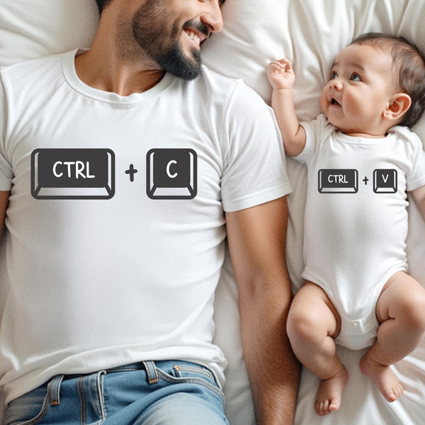 Copy Paste Tshirt and Bodysuit | Matching Shirts Bodysuit, Father's Day gift, Gift for Husband Dad, Father Child Outfit, Ctrl C Ctrl V Shirt