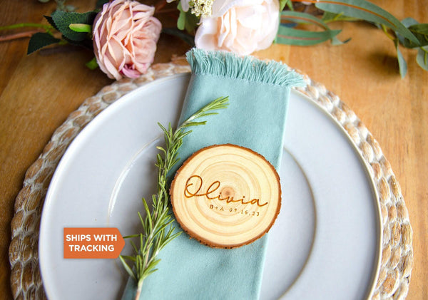 Custom Wood Place Card 3.5-4"