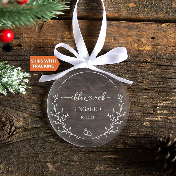 Personalized Engaged Ornament