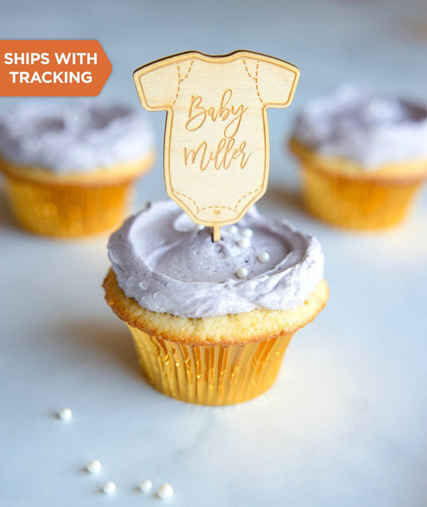 Baby Shower Cupcake Topper - Onesie