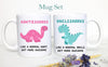 Personalized Auntiesaurus Uncle Individual OR Mug Set, Pregnancy Reveal Custom Gift New Aunt Uncle Custom Baby Announcement Shower New Baby