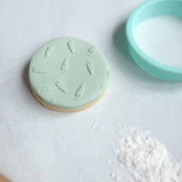 Carrot Pattern Easter Acrylic Fondant Embosser With Cutter