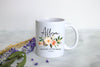 Boho Bohemian Floral Mother of the Bride Custom Name With Date - White Ceramic Mug