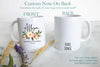 Boho Bohemian Floral Mother of the Bride Custom Name With Date - White Ceramic Mug