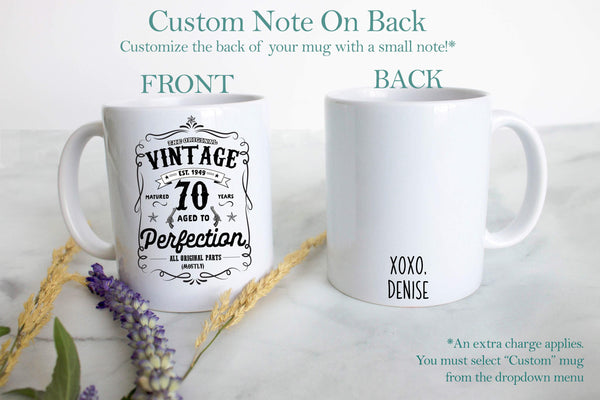 Aged to Perfection Mug 70th Birthday - White Ceramic Mug