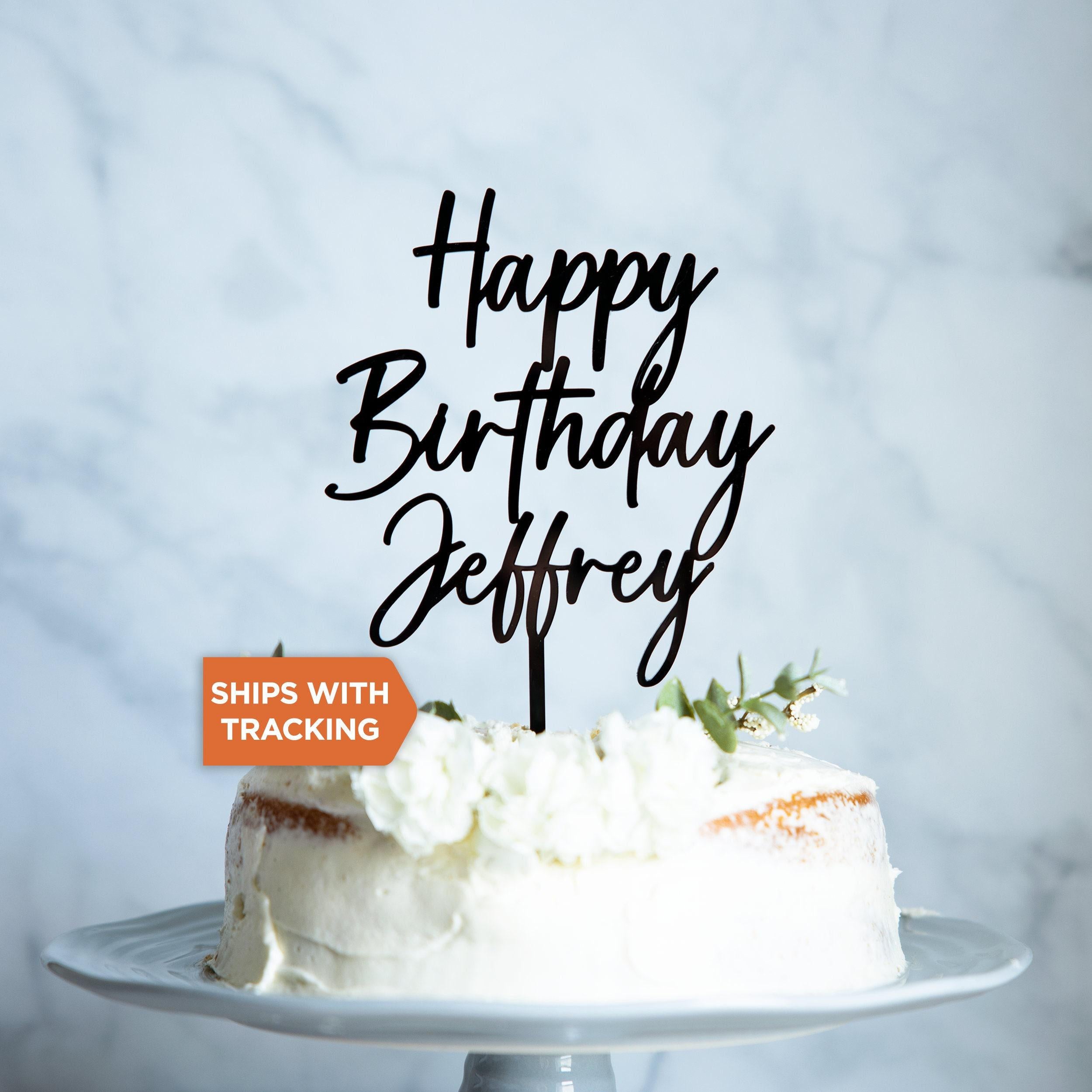 Happy Birthday Custom Name Birthday Cake Topper