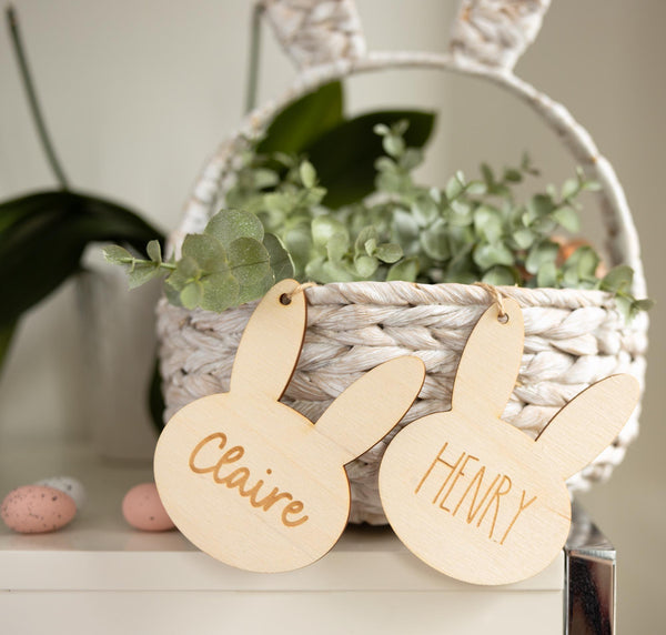 Personalized First Easter Bunny Basket Tag | Custom Easter Egg Tag, Easter Gift for Kids, Easter Decor,Cute Bunny Tag,Easter Basket Name Tag