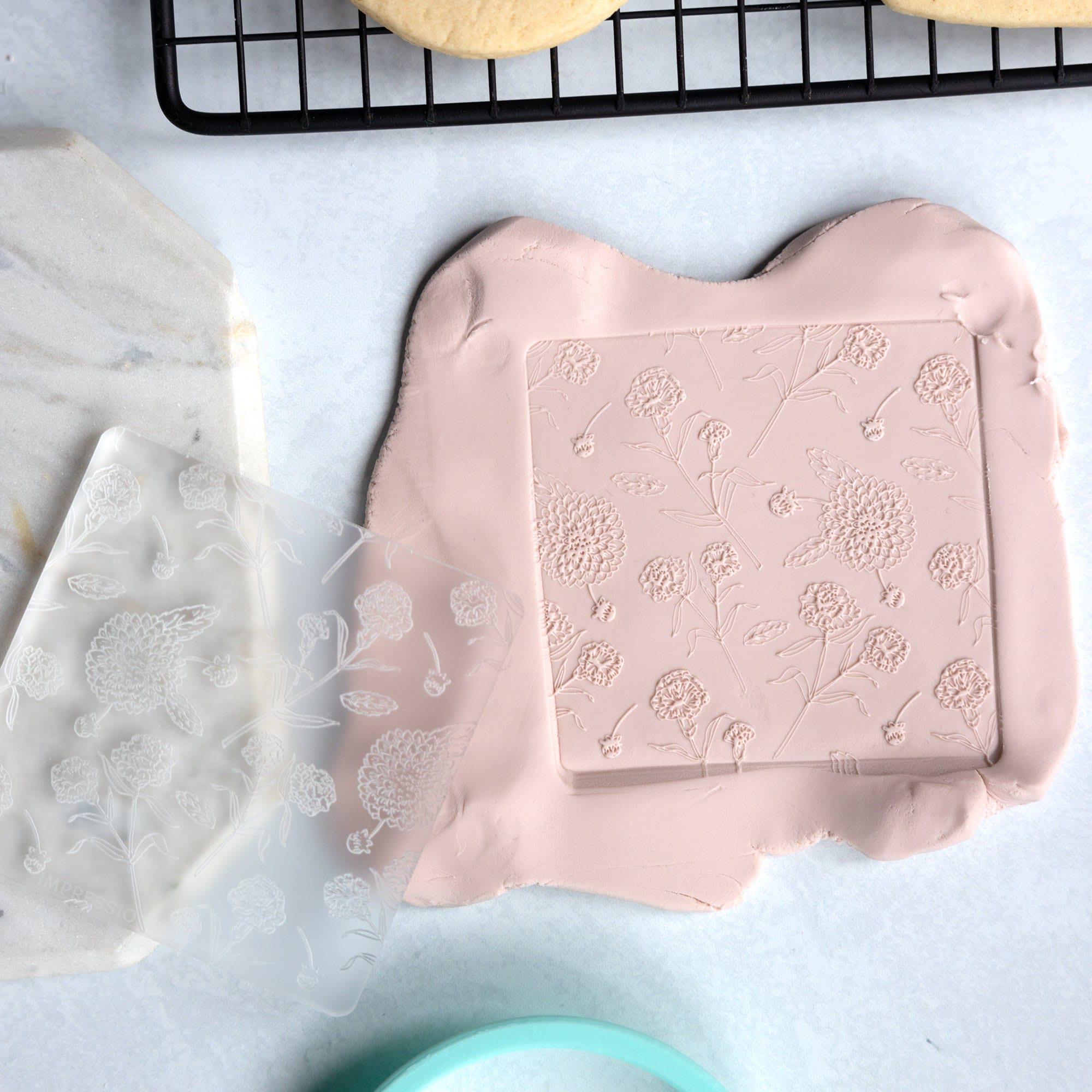 Floral Pattern Acrylic Fondant Embosser With Cutter