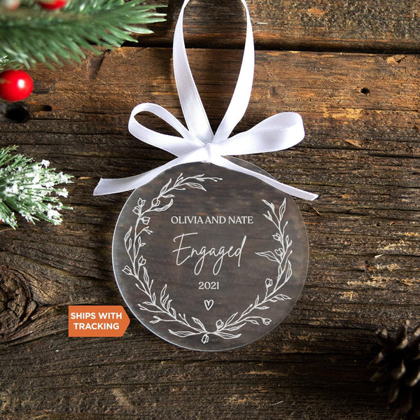 Personalized Engaged Ornament