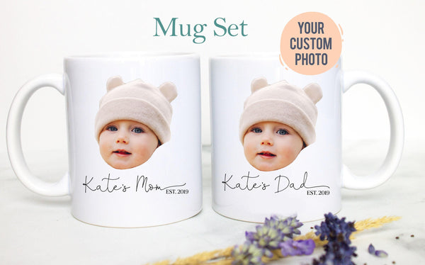 Custom Baby Face Photo Gift For Mom Dad Individual OR Mugset, Personalized Photo Mug, Christmas Gift, Parents Birthday, Baby Face Gift Mug