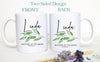 Greenery Eucalyptus Leaf Mother of the Groom, Mother of the Bride Custom Name - White Ceramic Mug