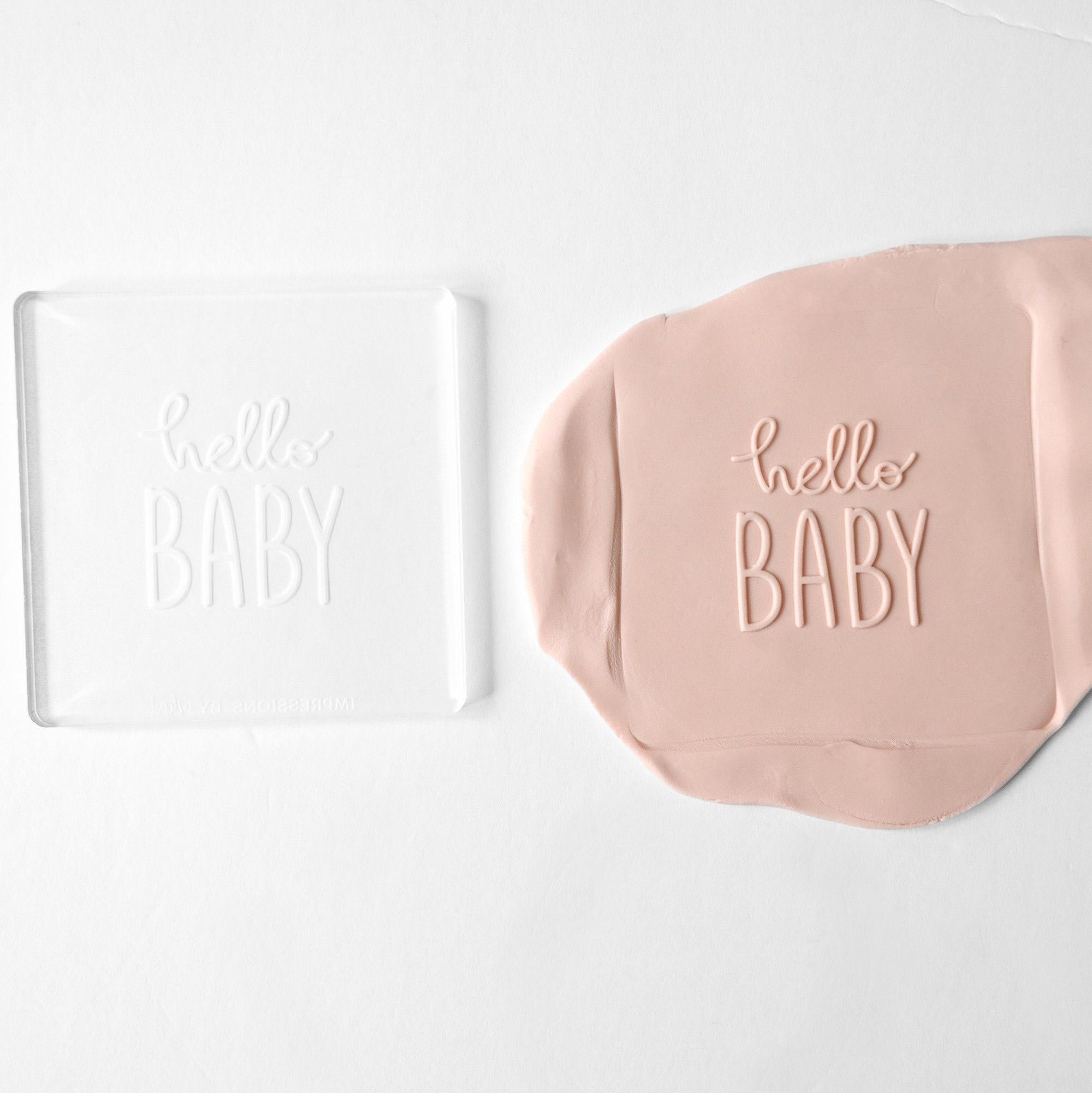 Hello Baby Acrylic Fondant Embosser With Cutter