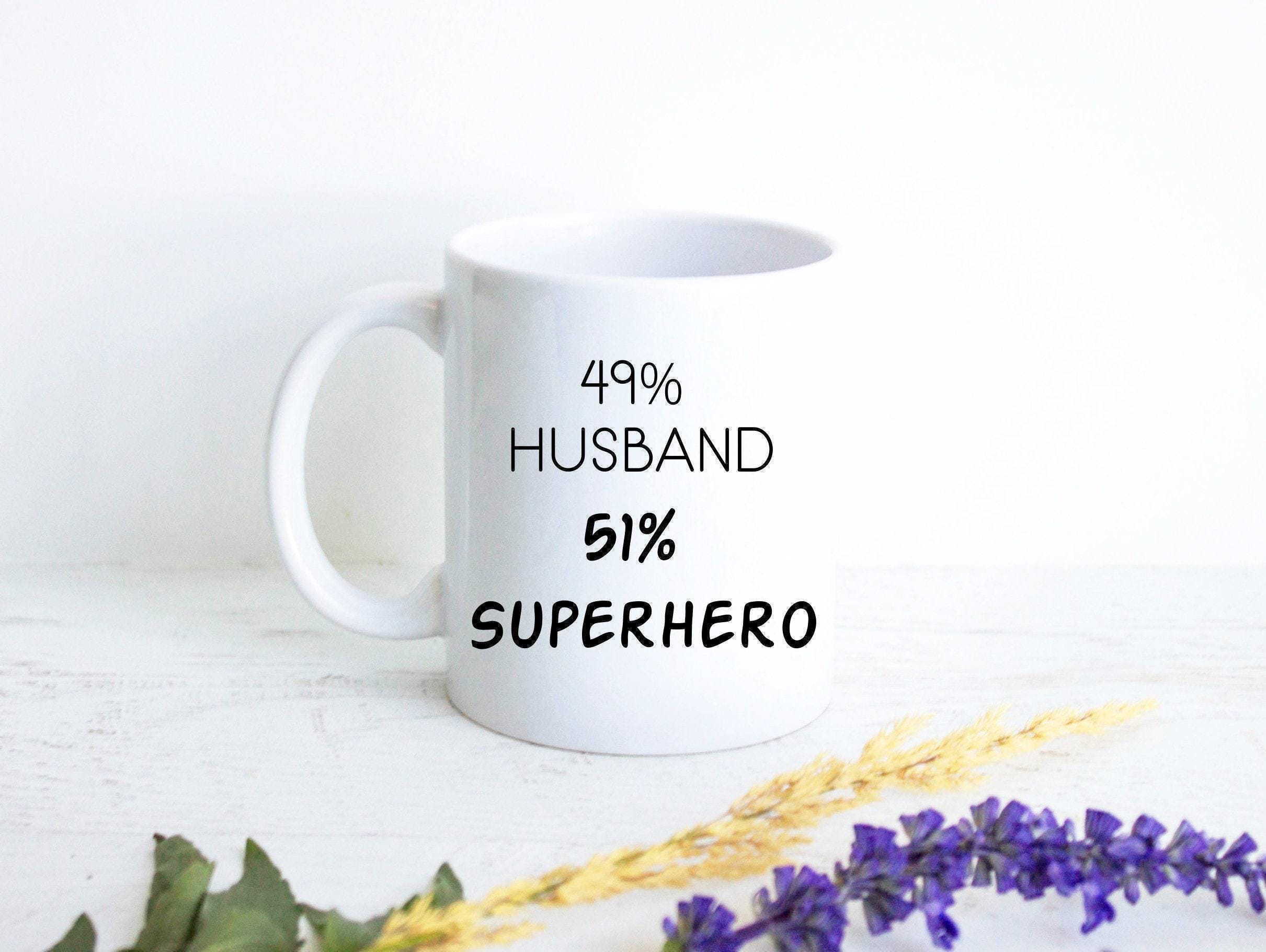 49% Husband 51% Superhero - White Ceramic Mug
