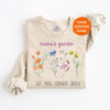 Mama's Garden Sweatshirt With Custom Names | Custom Mom Flower Sweater, Mother's Day Gift Ideas, New Mom Outfit, Mom Birthday