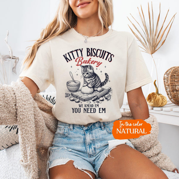 Kitty Biscuits Bakery T-Shirt | Gift For Baker, Baker T-Shirt, Funny Retro Baking Shirt, Bakery Gift, Baking Mom Shirt,Bakery Shirt