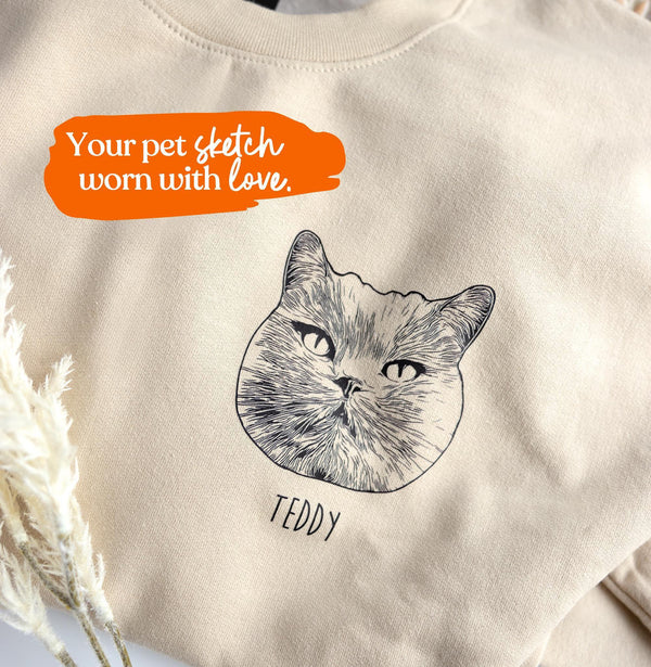Custom Pet Shirt | Dog Cat Pet Portrait Gift, Custom Dog Photo and Name Shirt, Pet Memorial Lover Gift, Cat Dog Mom Gift, Custom Cat Shirt