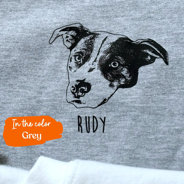 Custom Pet Face Sweatshirt | Custom Dog Photo and Name Sweater, Custom Dog Cat Portrait Gift, Pet Memorial Gift, Dog Mom Gift