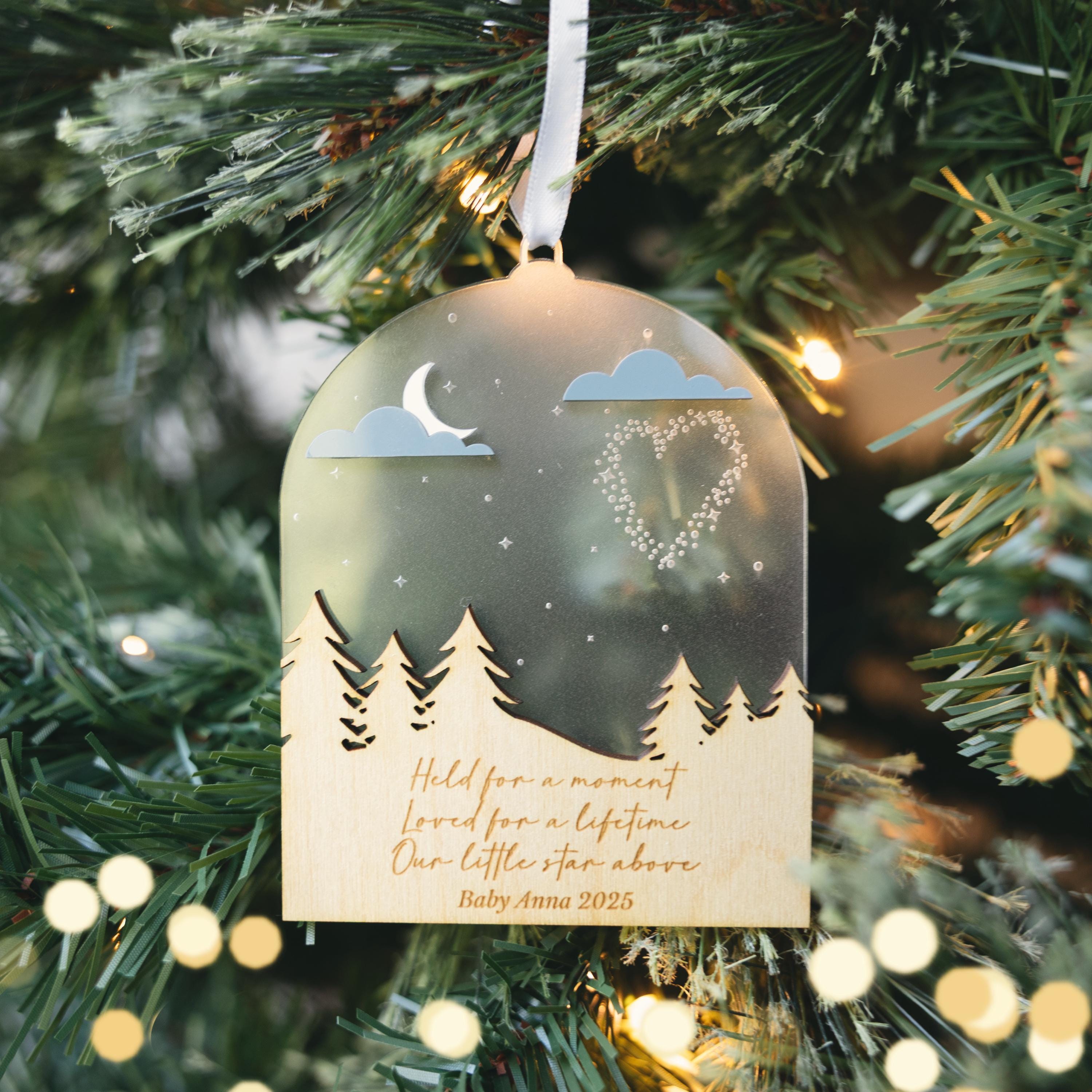 Baby Memorial Ornament 2025 | Personalized Miscarriage Keepsake, Infant Loss Remembrance Ornament, Stillbirth Sympathy, Christmas Keepsake