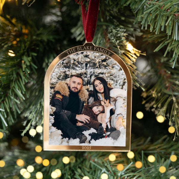 Custom Family Photo Christmas Ornament, Personalized Picture Ornament, 2025 Photo Ornament, Family Keepsake Ornament