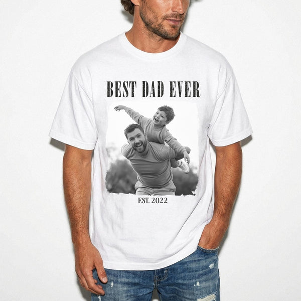 Custom Photo Dad Shirt, Personalized Dad Tee, Fathers Day Gift For Dad, Picture Shirt, Dad And Kids Photo Shirt