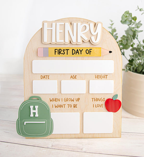 First & Last Day of School Sign - School Theme