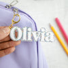Personalized Backpack Name Tag, Kids Name Keychain, Custom Acrylic Bag Tag, Glitter Backpack Charm, Lunch Box Daycare Bag Tag