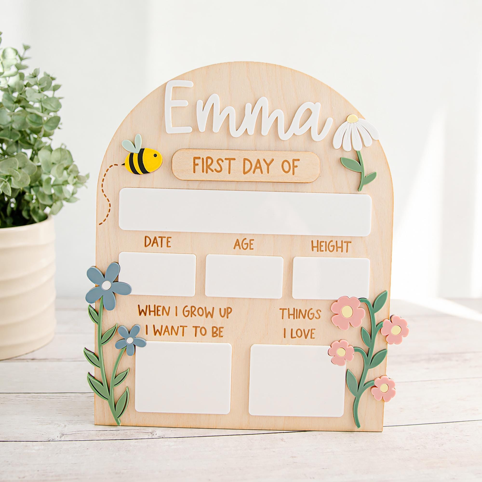 Personalized First & Last Day of School Sign - Wildflowers