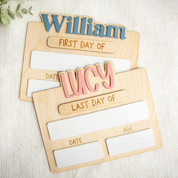 Personalized First & Last Day of School Sign