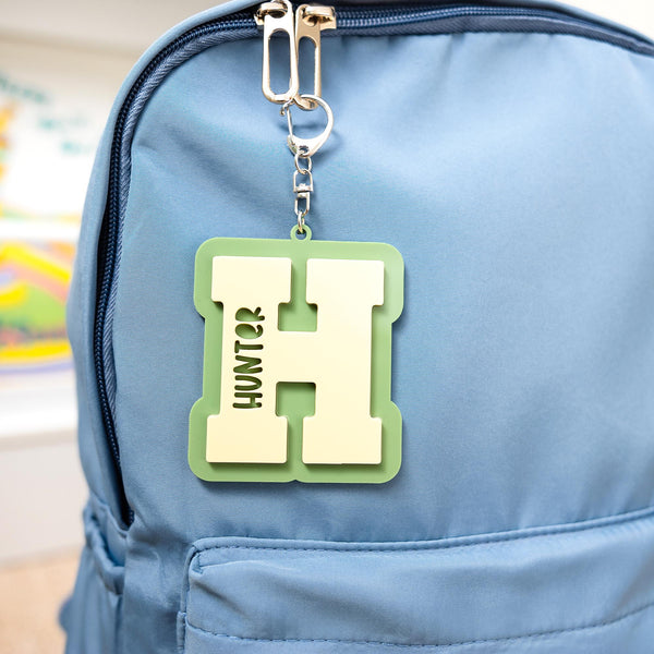 Personalized Backpack Name Tag, Kids Backpack Tag, Custom Name Keychain, Daycare Bag Tag, Lunch Box Tag, School Bag Charm