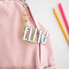 Personalized Backpack Name Tag, Kids Name Keychain, Custom Acrylic Bag Tag, Glitter Backpack Charm, Lunch Box Daycare Bag Tag