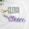 Personalized Backpack Name Tag, Kids Name Keychain, Custom Acrylic Bag Tag, Glitter Backpack Charm, Lunch Box Daycare Bag Tag