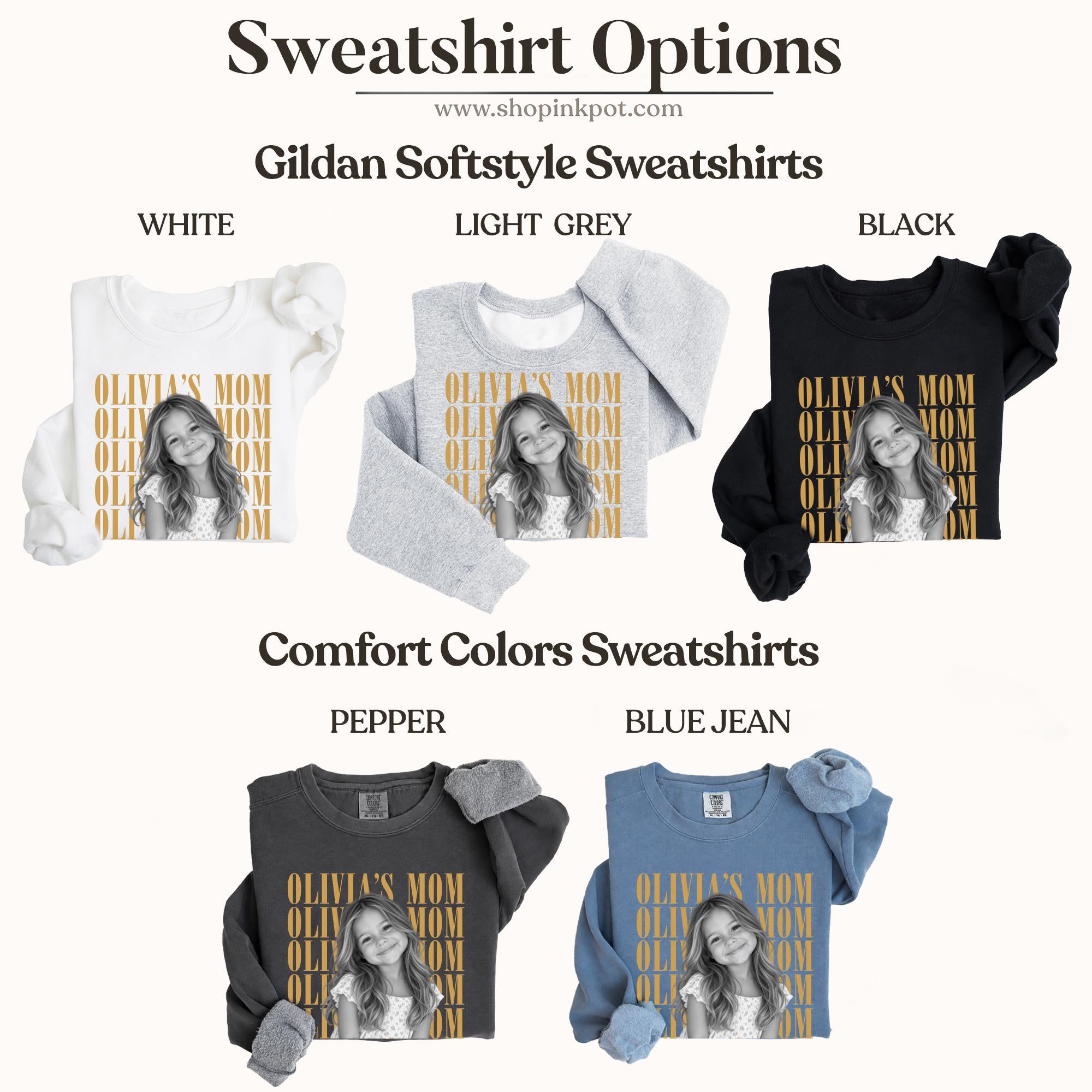 Comfort Colors® Custom Mom Photo Shirt or Sweatshirt, Personalized Mom Shirt, Vintage Photo T-Shirt, Mother’s Day Gift for Mom