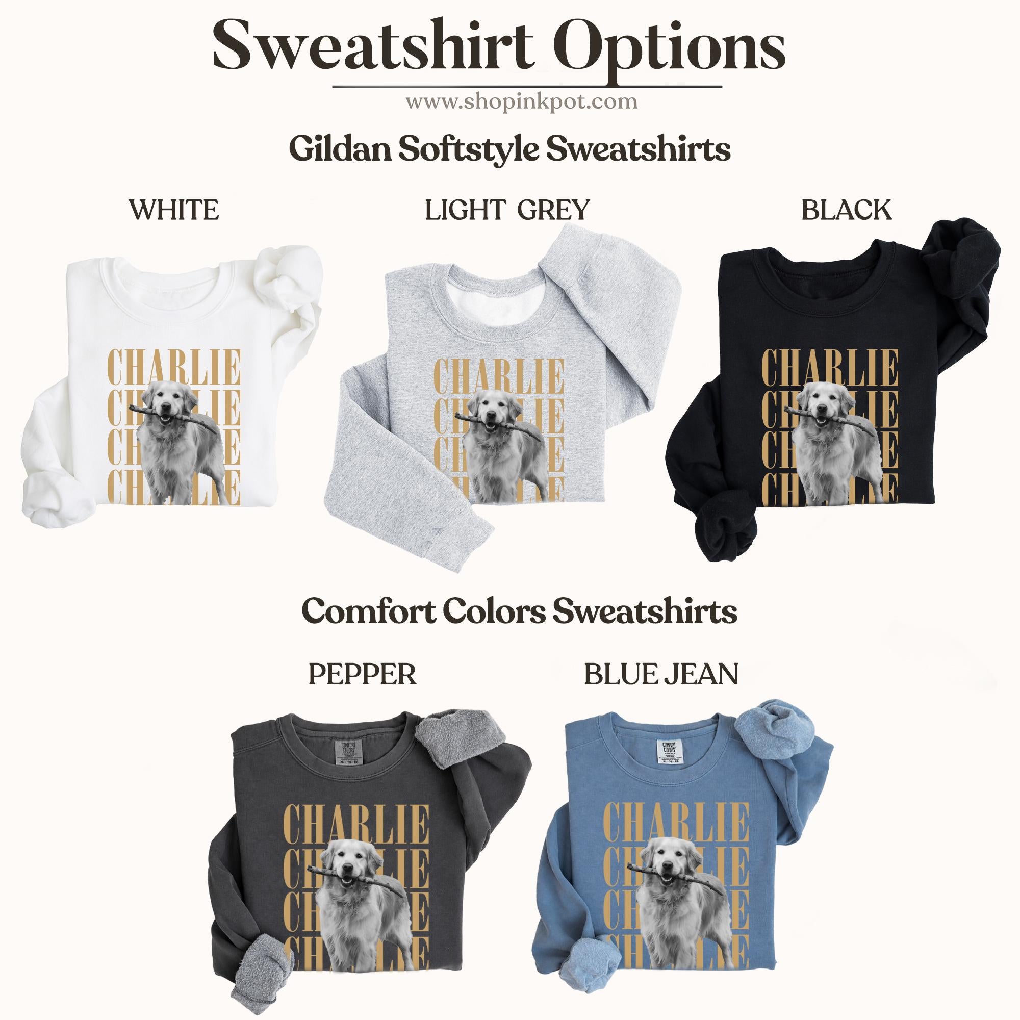 Comfort Colors® Custom Pet Photo Shirt or Sweatshirt, Personalized Pet Name T-Shirt, Vintage Dog & Cat Shirt