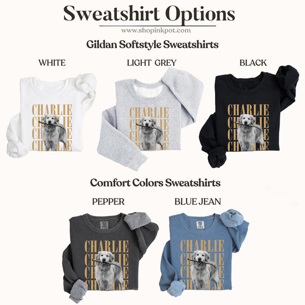 Comfort Colors® Custom Pet Photo Shirt, Personalized Dog Mom or Dad Shirt or Sweatshirt, Vintage Pet Portrait T-Shirt