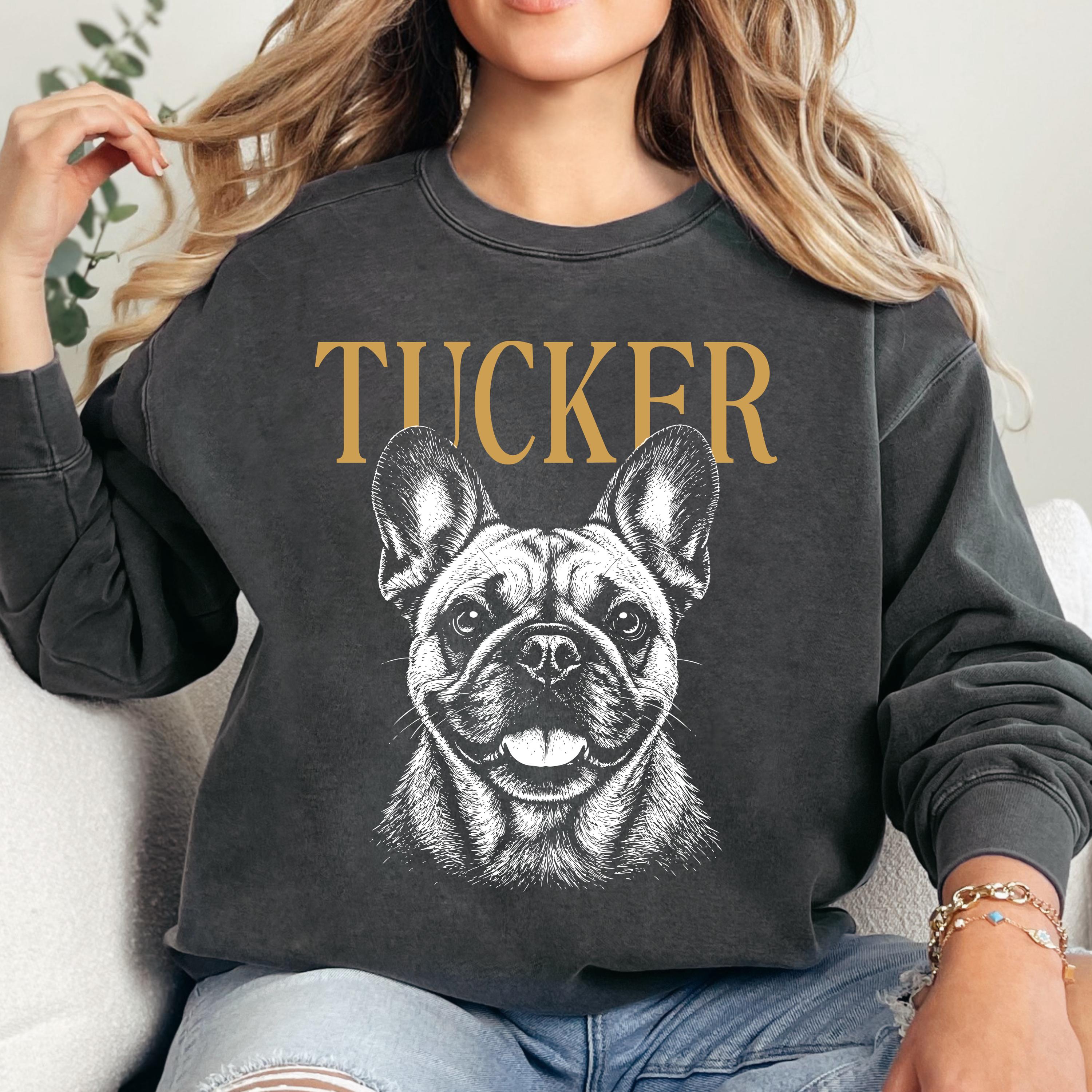 Comfort Colors® Custom Pet Photo Shirt or Sweatshirt, Personalized Pet Name T-Shirt, Vintage Dog & Cat Portrait Shirt