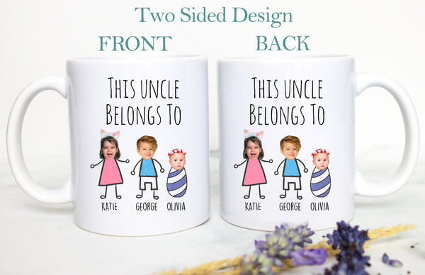 Personalized Aunt and Uncle Individual OR Mug Set #5, Aunt Uncle EST Gift, Custom Aunt Gift, New Aunt Mug Uncle Mug Custom Baby Announcement